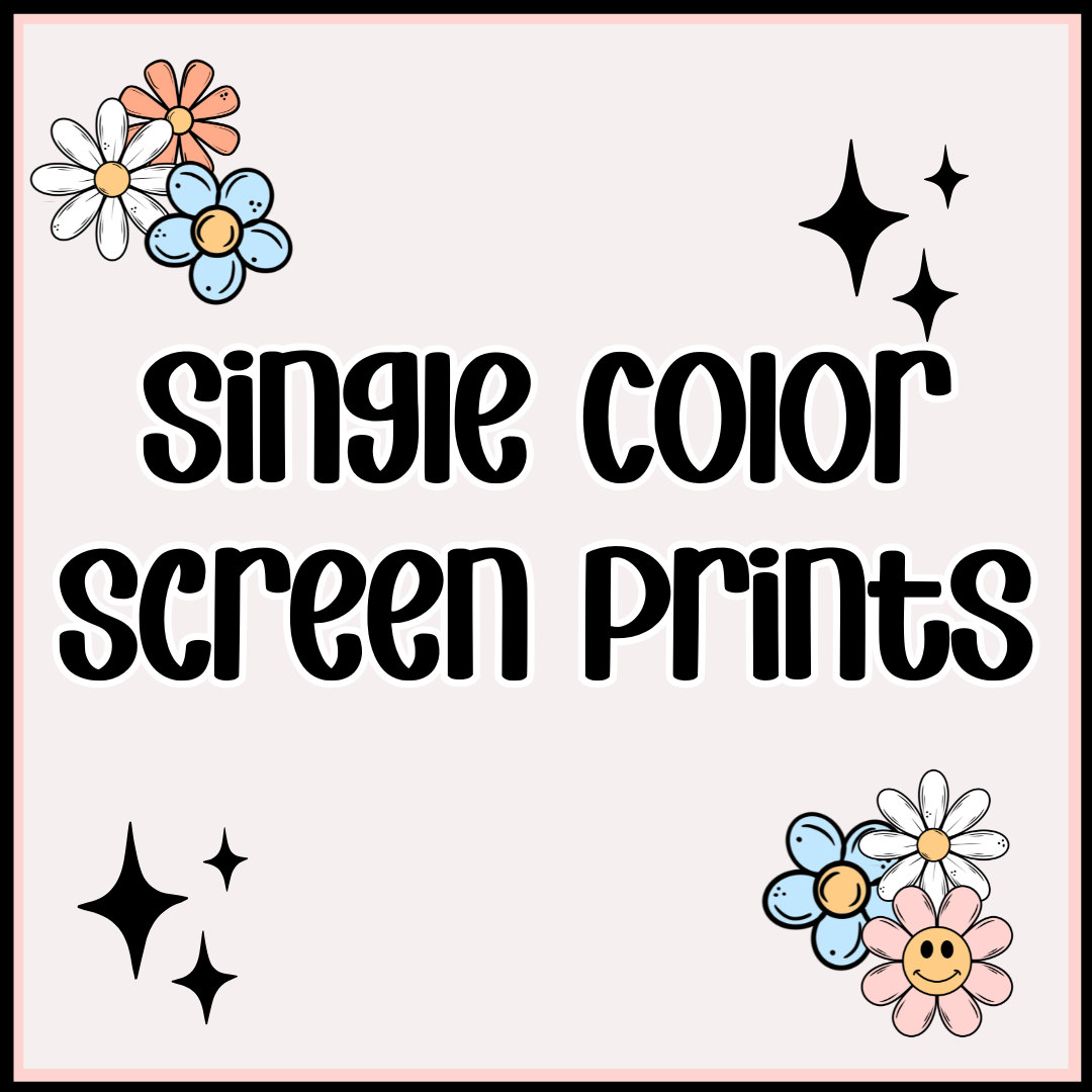 Single Color Screen Print Transfers