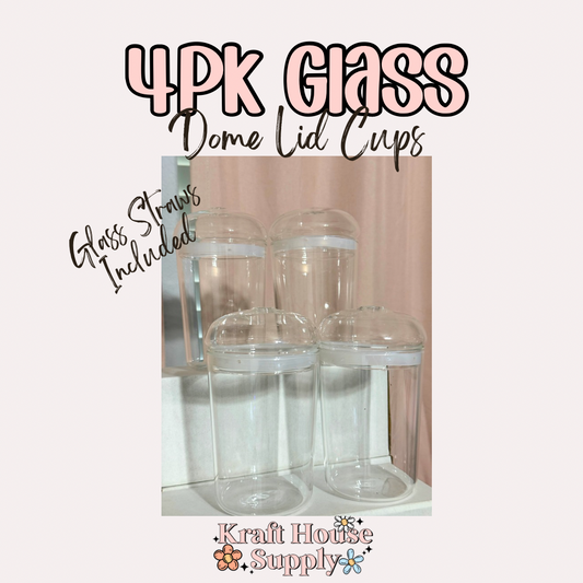 4pk Domed Glass Cups