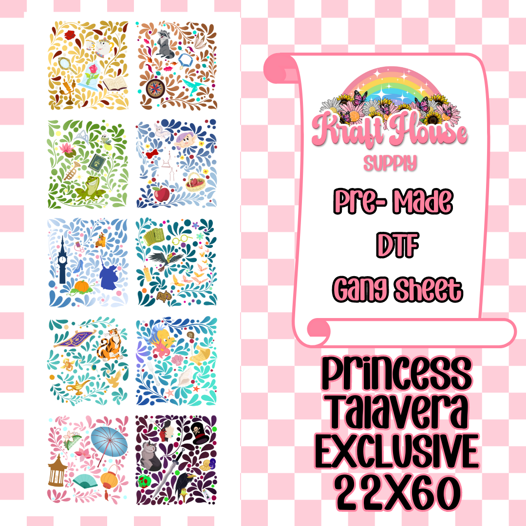 Pre-Made Princess EXCLUSIVE DTF Gang Sheet